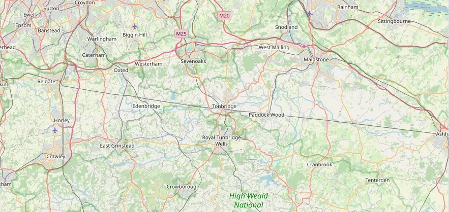 Map of the Tonbridge area we cover